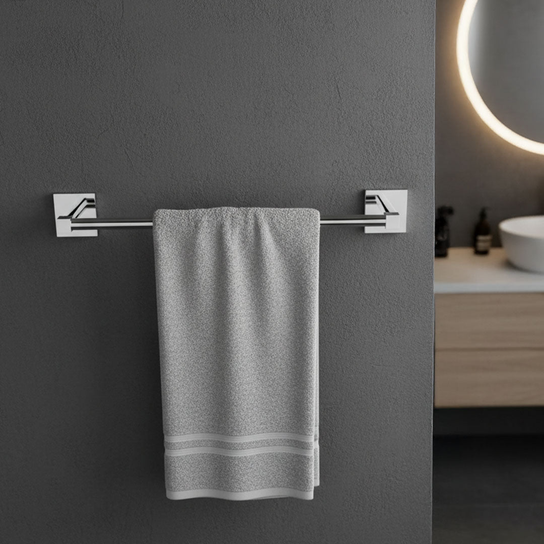 Porta Toalha de Rosto Simples SIGA Inox 304 – Base Polida – Fixação Premium