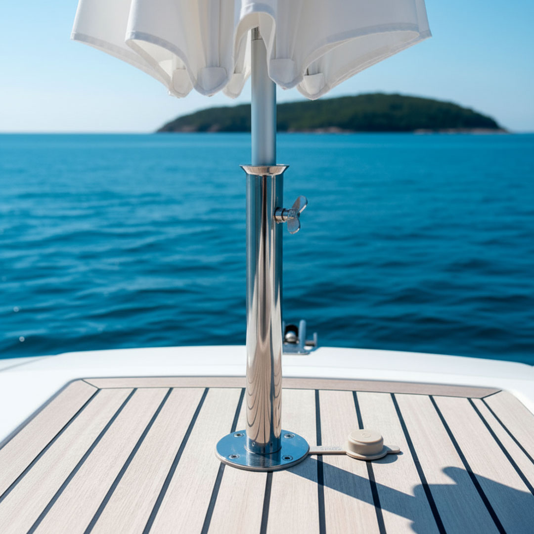 Suporte Porta Guarda-sol SIGA Inox 304 38 mm – Náutico – Kit com Rosca