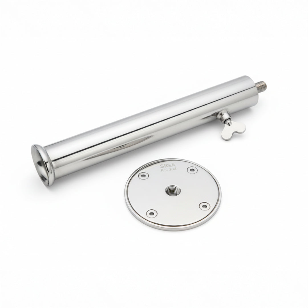 Suporte Porta Guarda-sol SIGA Inox 304 38 mm – Náutico – Kit com Rosca