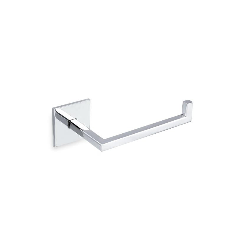 Porta Papel Higiênico SIGA de Parede Inox 304 Curvo – Base Quadrada Polida - Fixação Premium
