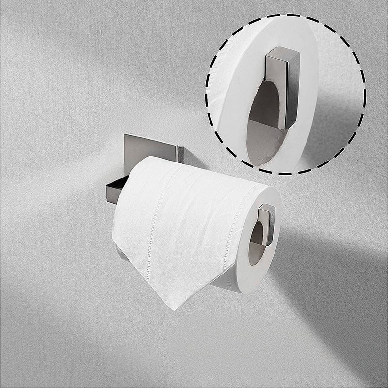 Porta Papel Higiênico SIGA de Parede Inox 304 Curvo – Base Quadrada Polida - Fixação Premium