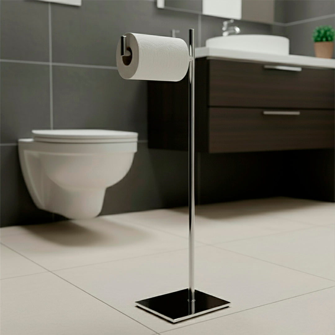 Porta Papel Higiênico SIGA de Chão Inox 304 – Base Polida Minimal