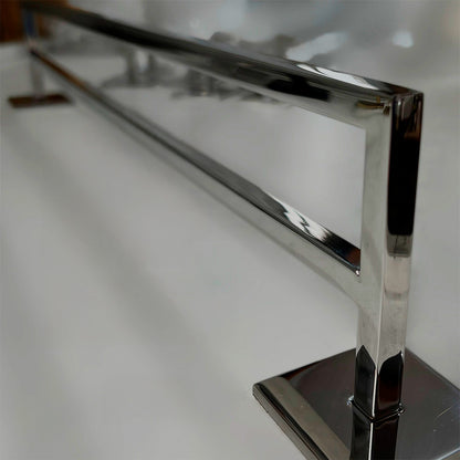 Porta Toalha de Banho Duplo SIGA Inox 304 – Base Polida – Fixação Premium