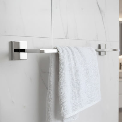 Porta Toalha de Banho Simples SIGA Inox 304 – Base Polida – Fixação Premium