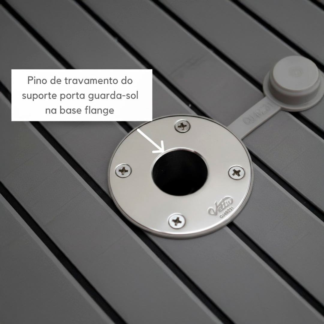 Suporte Porta Guarda-sol SIGA Inox 304 – Náutico – Kit